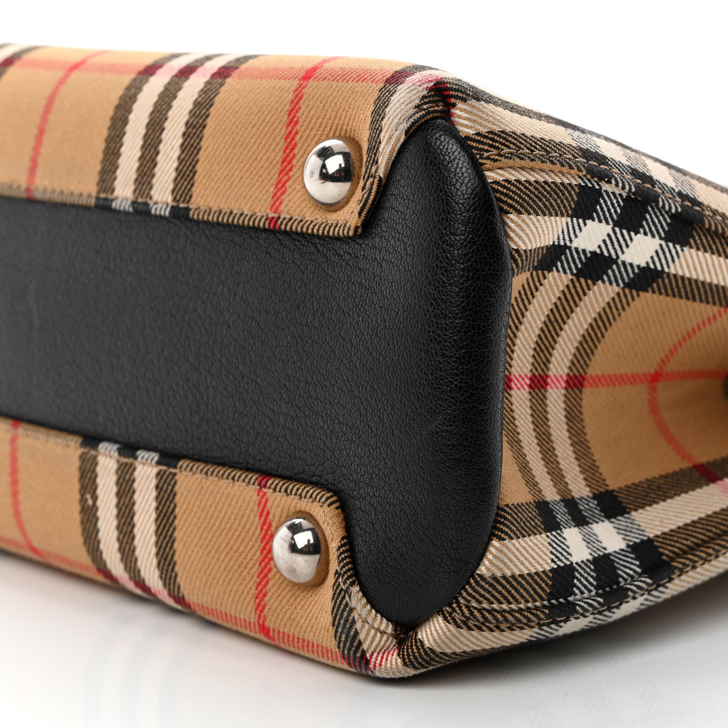 Burberry Goatskin Vintage Check Small Banner Tote Black 10 of 10