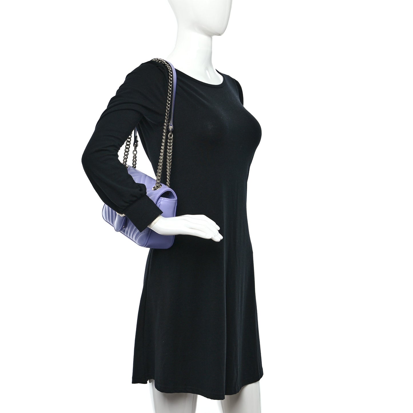 Calfskin Matelasse Small GG Marmont Shoulder Bag Lapis