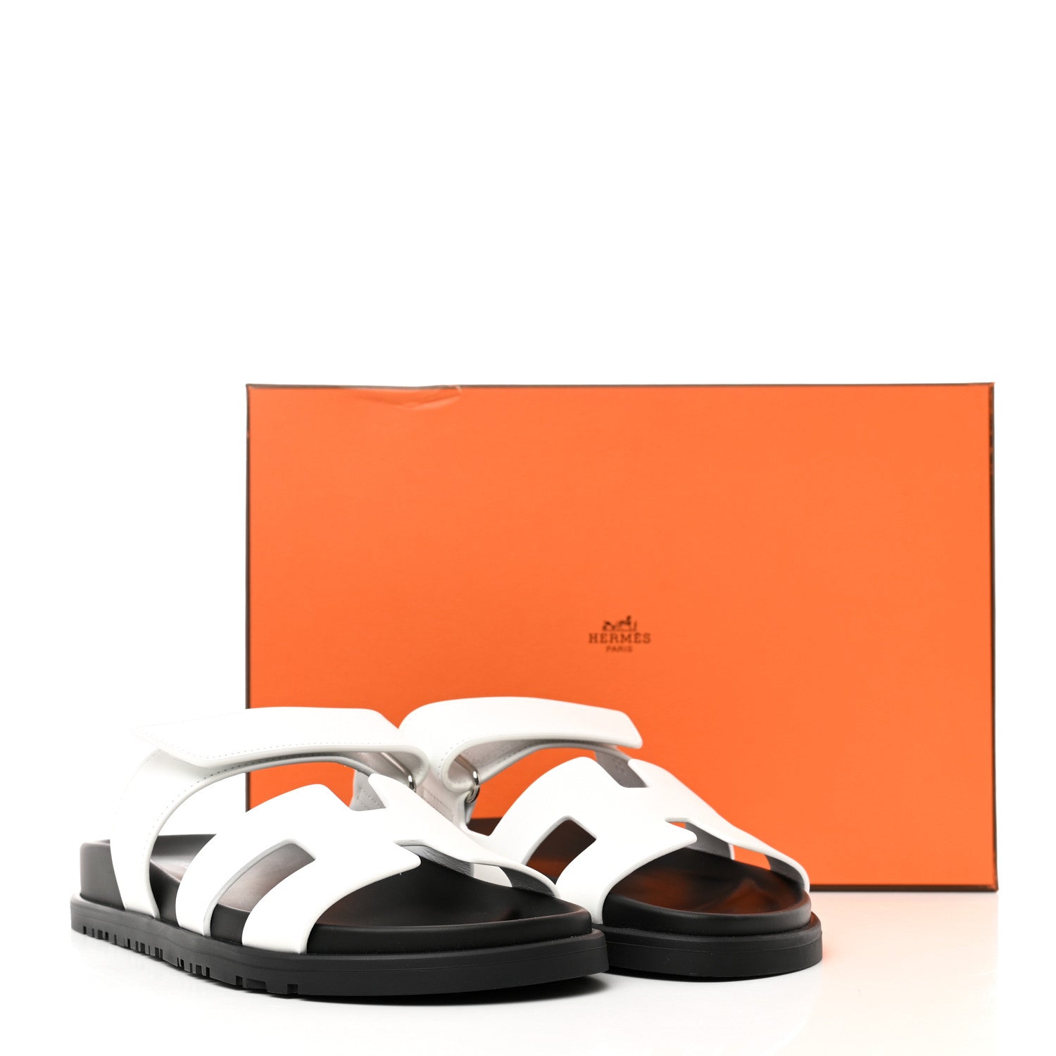 Hermes Calfskin Womens Chypre Sandals 35 White 9 of 9
