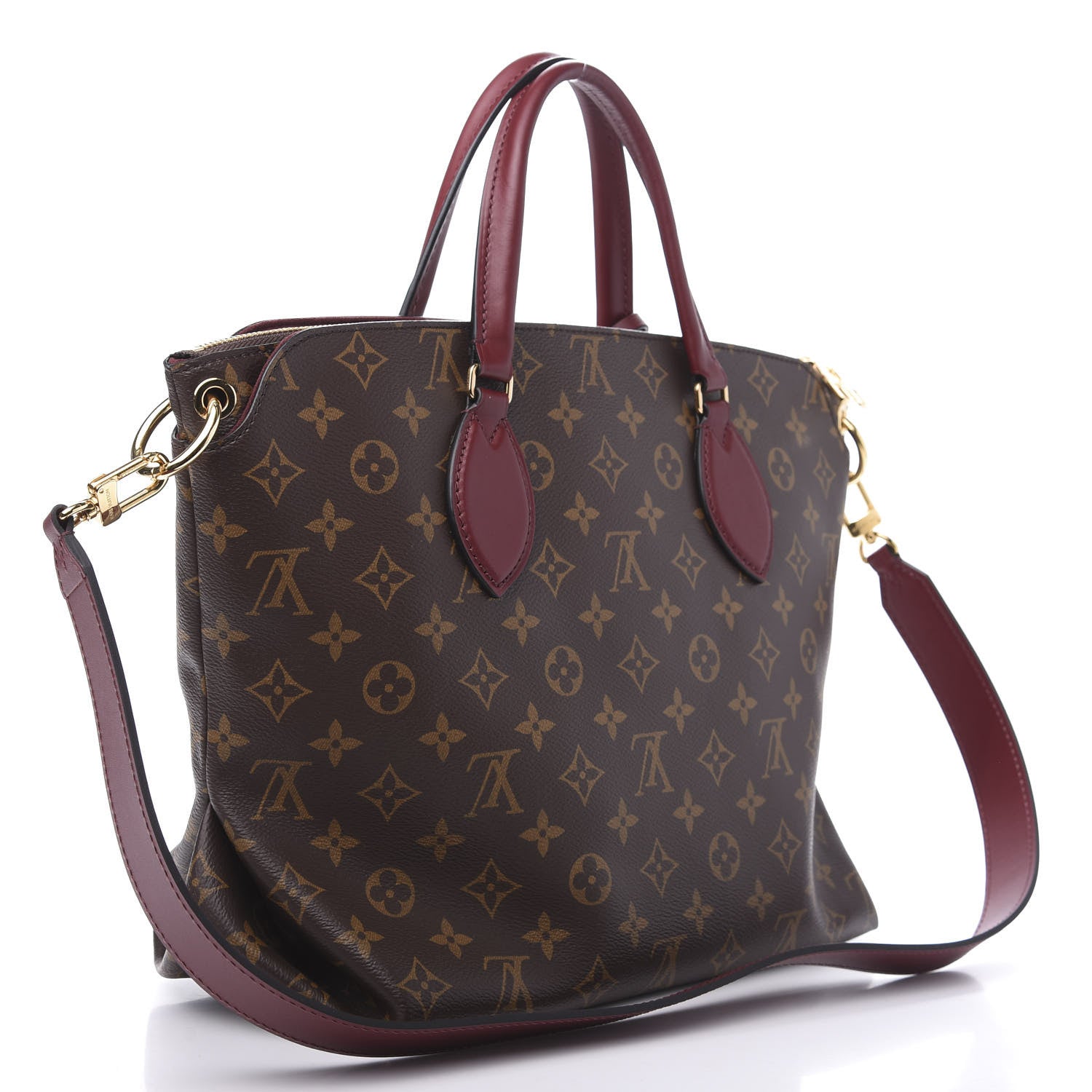 Louis Vuitton Monogram Flower Zipped Tote MM Bordeaux 4 of 9