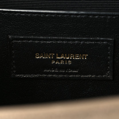 Saint Laurent Grain De Poudre Textured Mixed Matelasse Medium Triquilt Monogram Satchel Dusty Grey 6 of 10