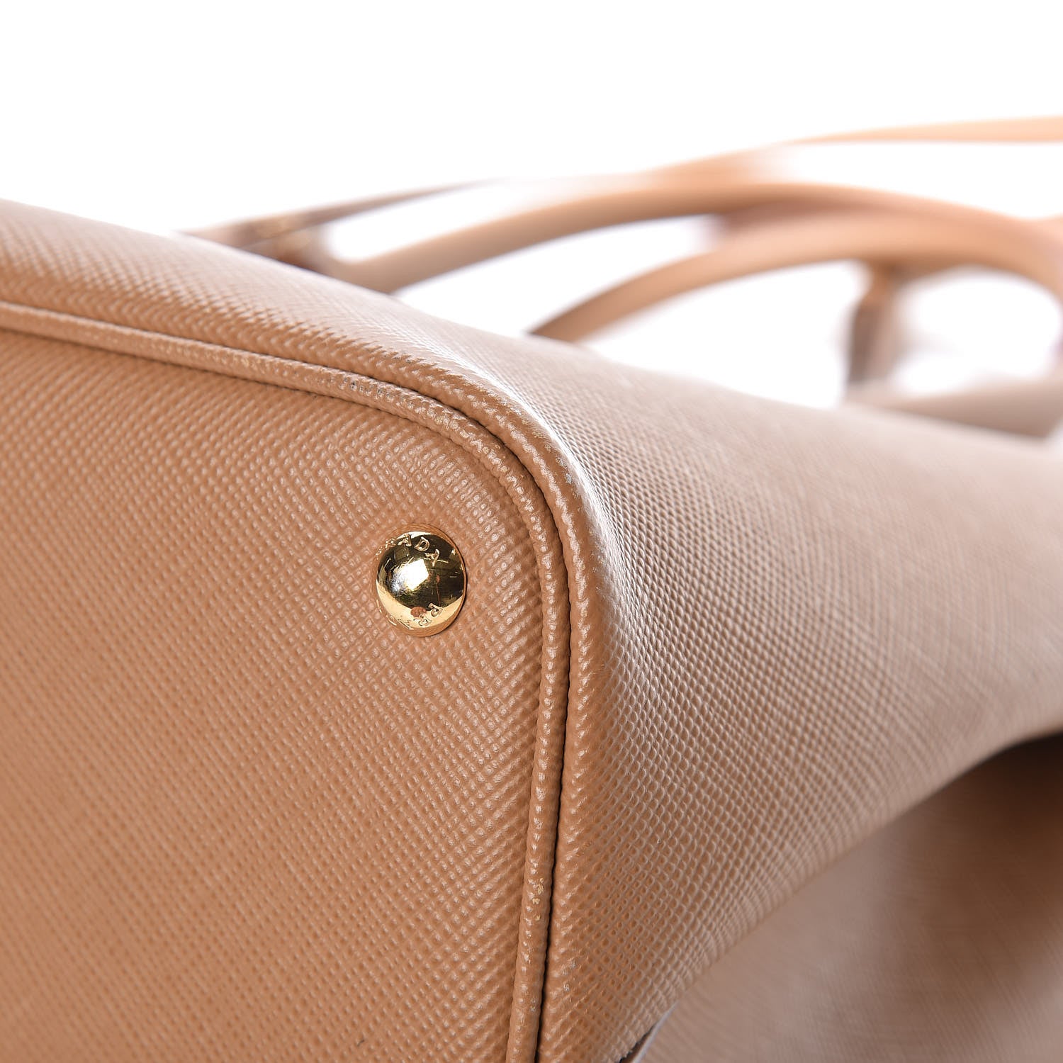 Prada Saffiano Cuir Large Double Bag Caramel Fuoco 13 of 14