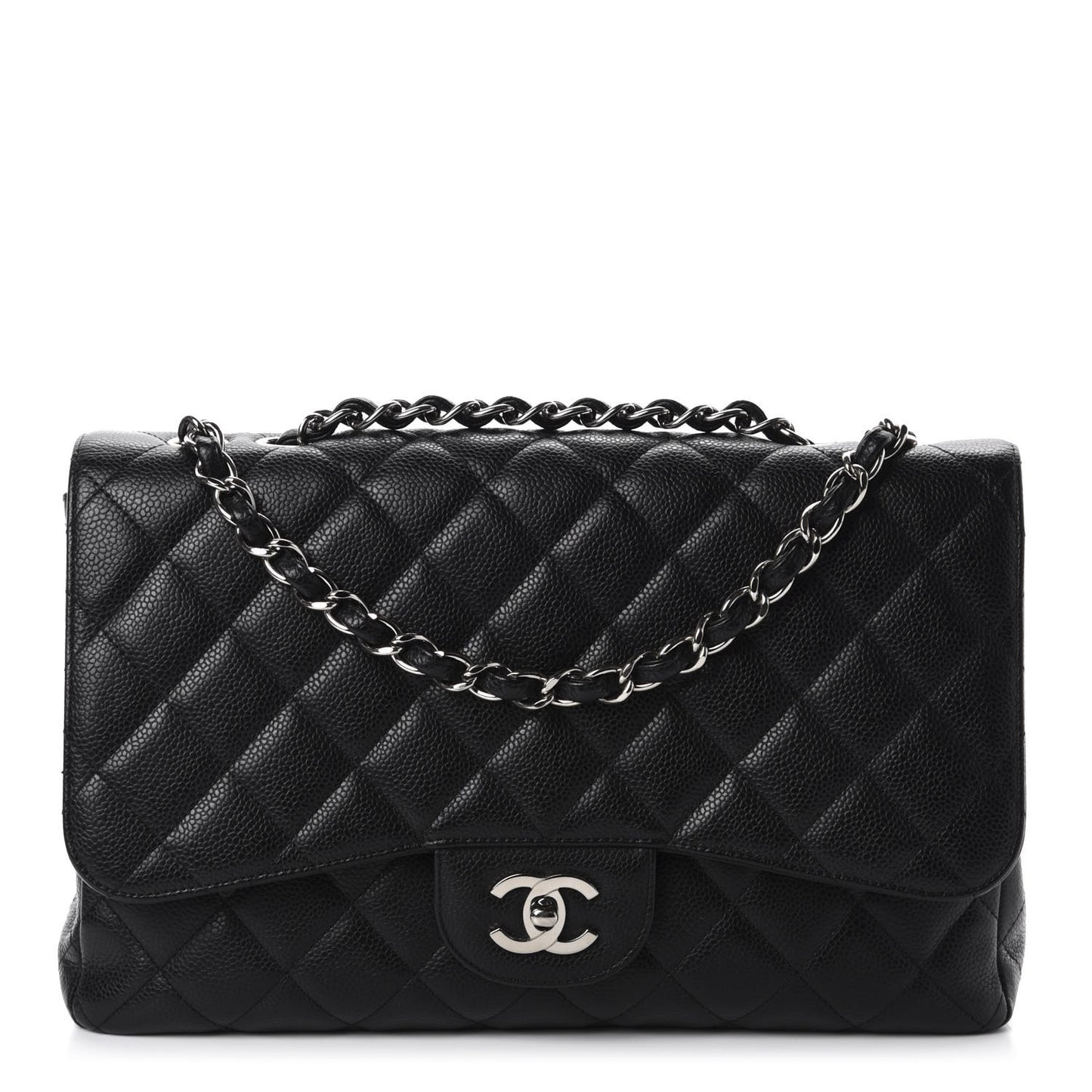Caviar Quilted Jumbo Single Flap Black