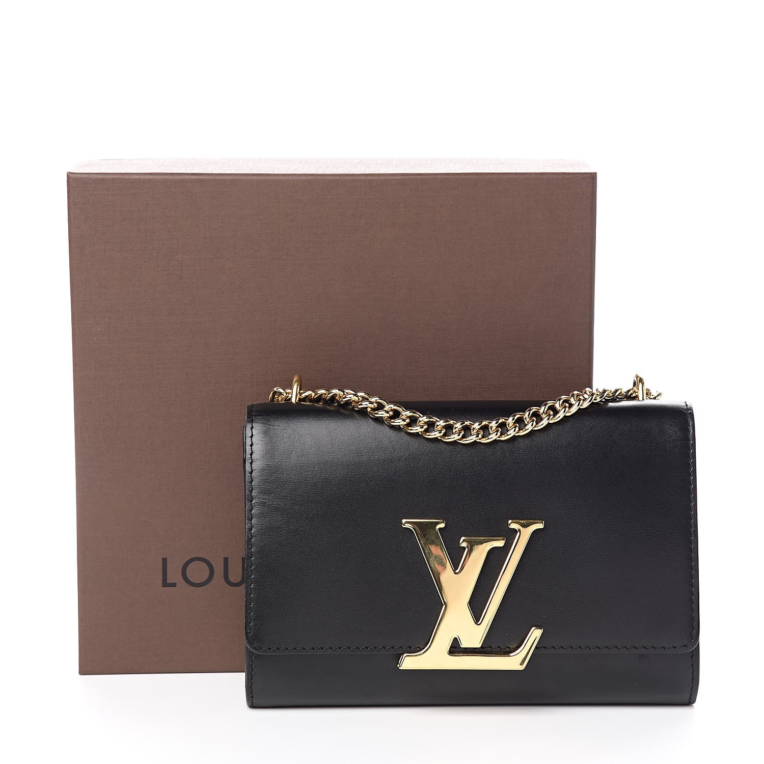 Louis Vuitton Calfskin Chain Louise MM Black 14 of 14
