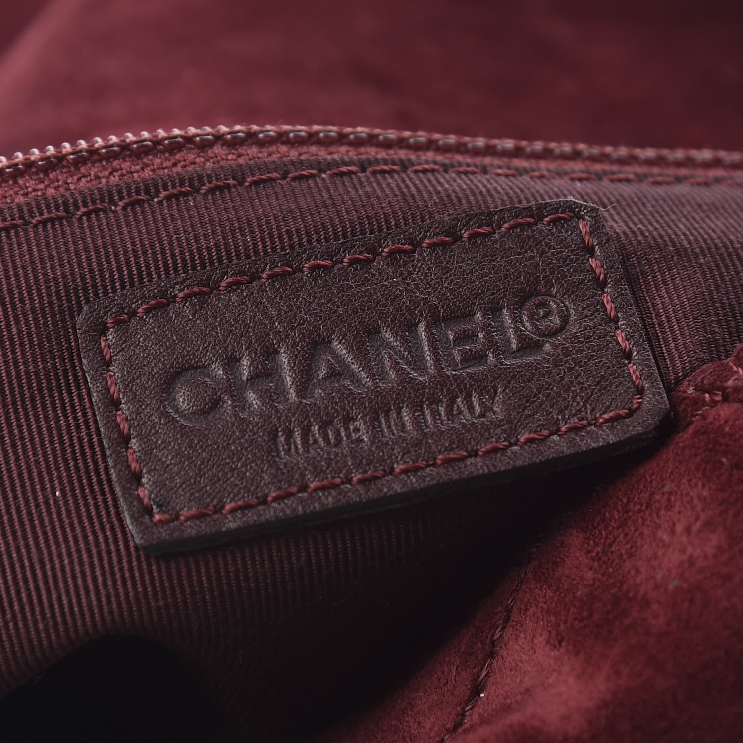 Chanel Suede Diamond Stitch Flap Bag Burgundy 8 of 10