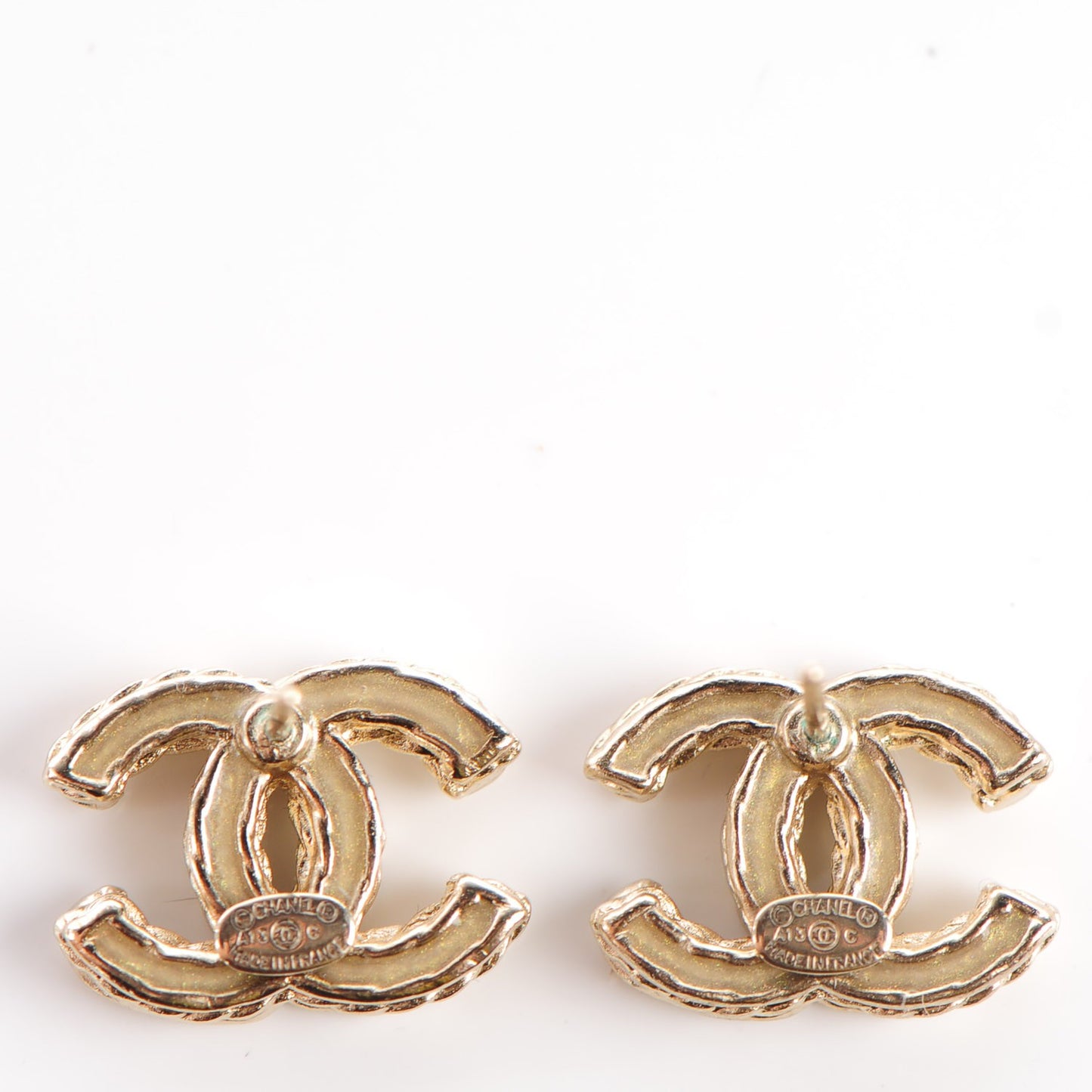 Crystal CC Earrings Gold Grey