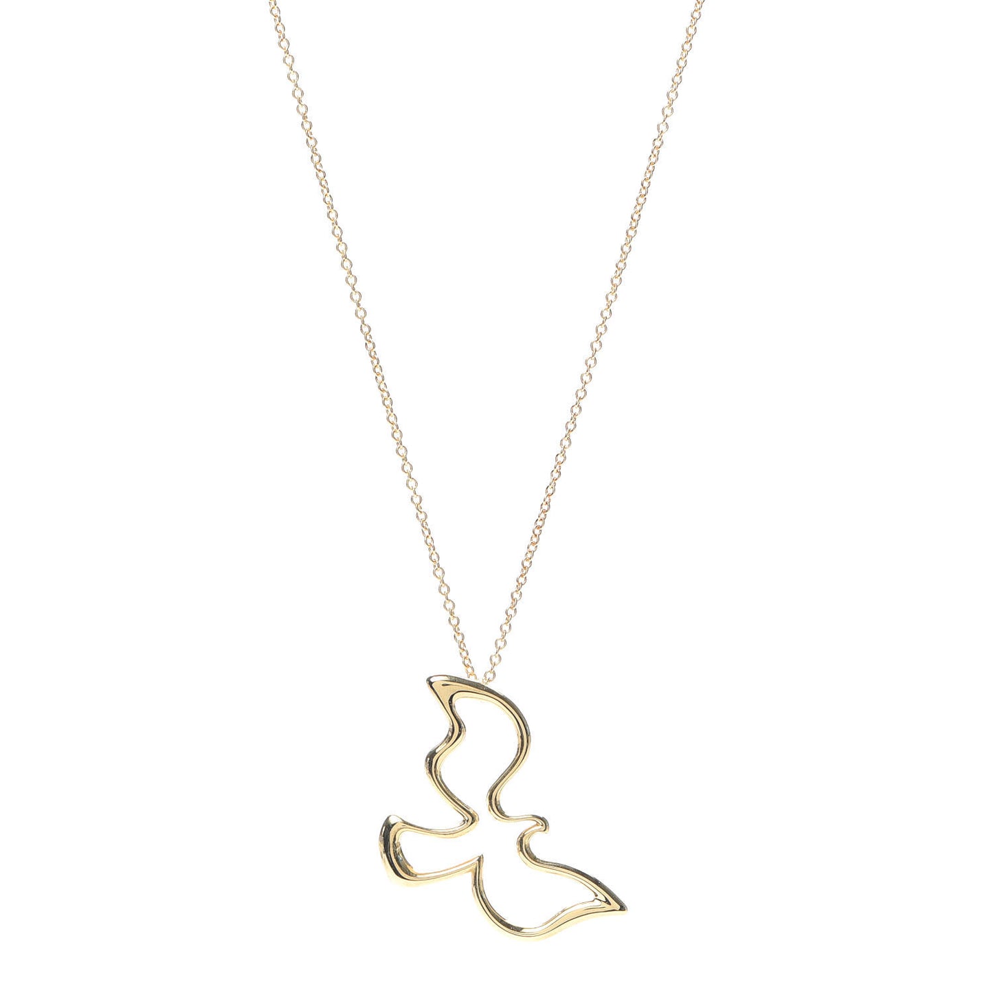 18K Yellow Gold Paloma Picasso Dove Pendant Necklace