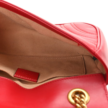 Gucci Calfskin Matelasse Mini GG Marmont Shoulder Bag Hibiscus Red 5 of 9