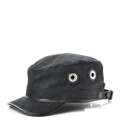 Gucci Monogram Military Horsebit Buckle Cap S Black 1 of 7