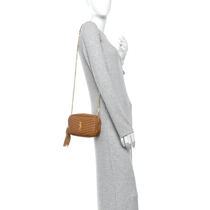 Saint Laurent Grain De Poudre Matelasse Monogram Mini Lou Camera Bag Dark Natural 2 of 11