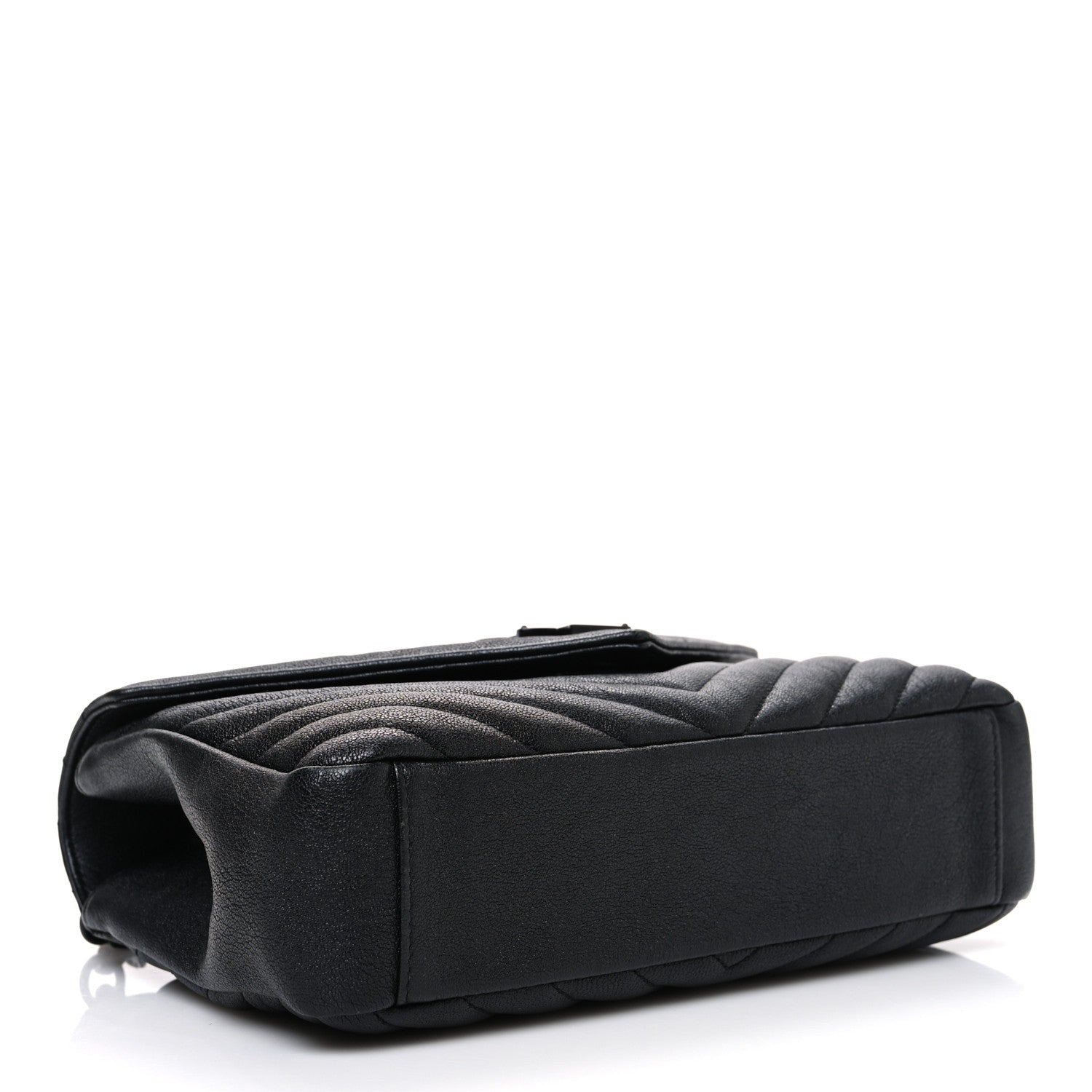 Saint Laurent Sheepskin Matelasse Chevron Monogram Monochrome Medium College Bag Black 4 of 11