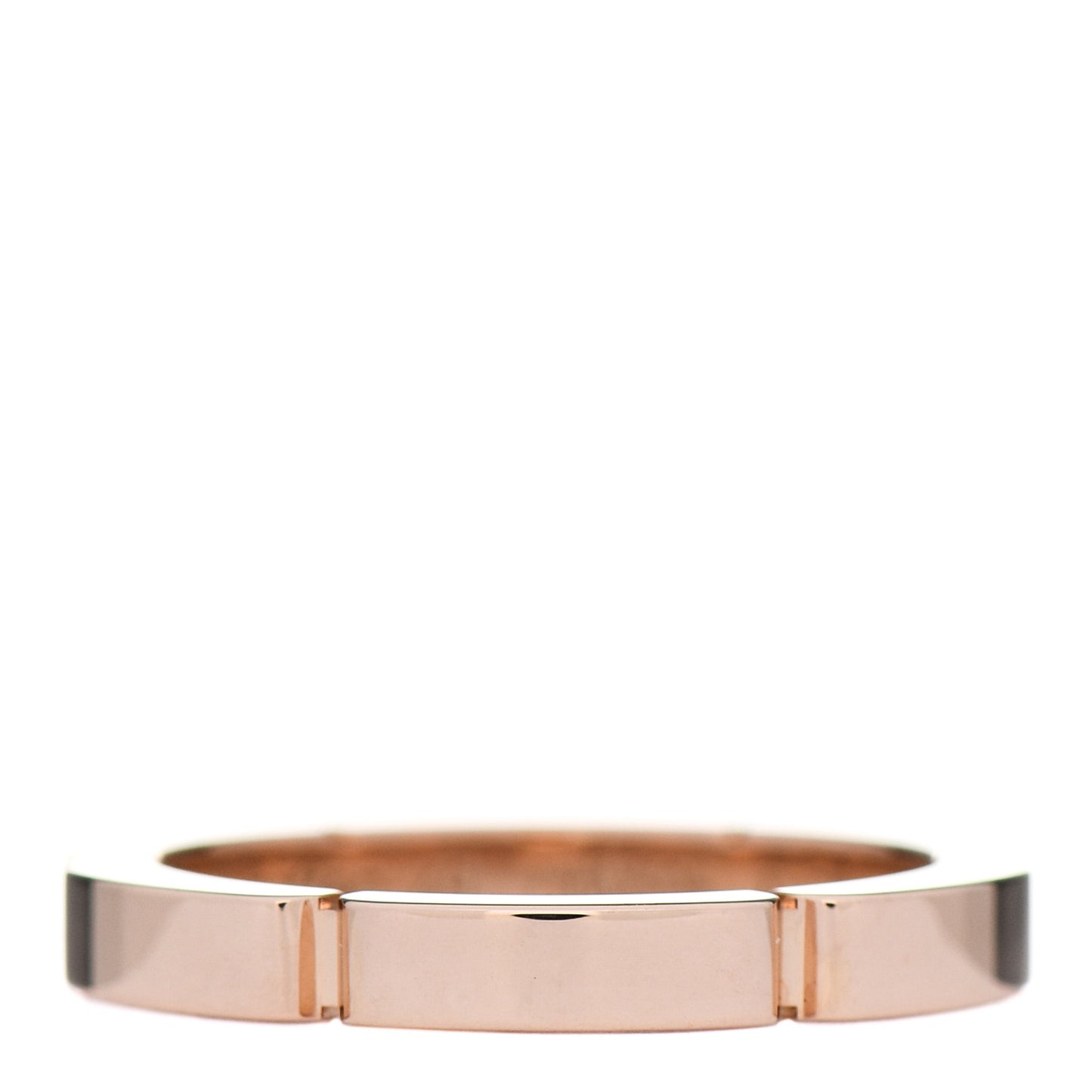 18K Pink Gold Diamond Maillon Panthere Half Diamond Wedding Band Ring 49 4.75