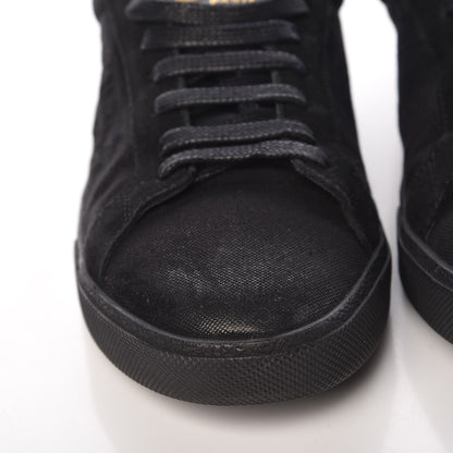 Saint Laurent Distressed Canvas Men's Court Classic Sneakers 40 Black 9 of 11