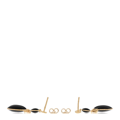Roberto Coin 18K Yellow Gold Enamel Diamond Drop Earrings Black 3 of 4