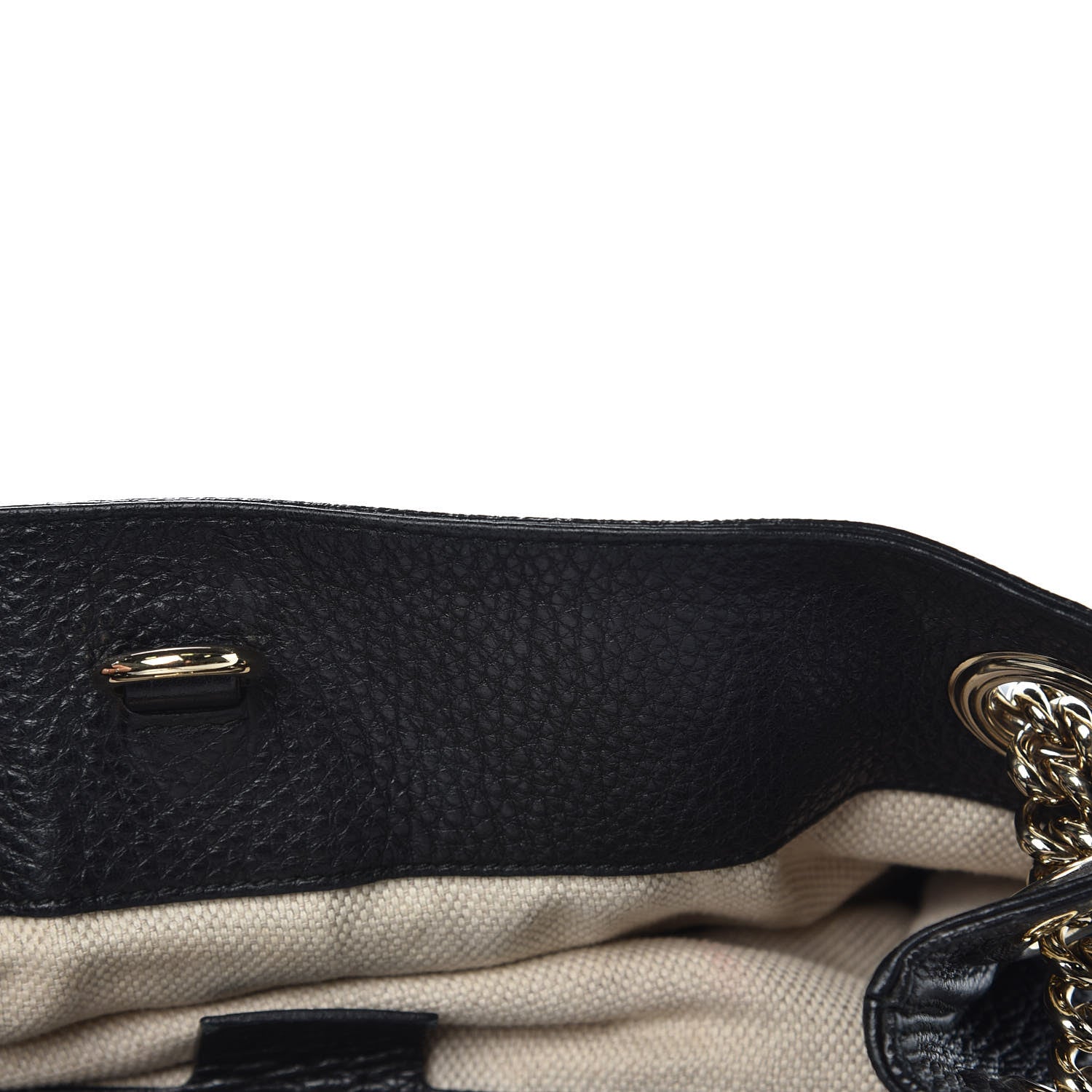 Gucci Pebbled Calfskin Medium Soho Chain Shoulder Bag Black 6 of 7