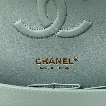 Chanel Caviar Quilted Medium Double Flap Green 6 of 11