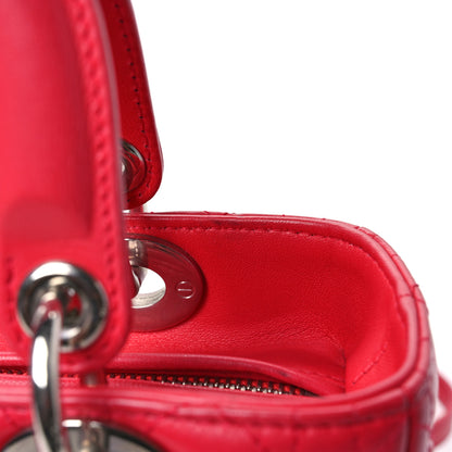 Christian Dior Lambskin Cannage Medium Lady Dior Red 12 of 12