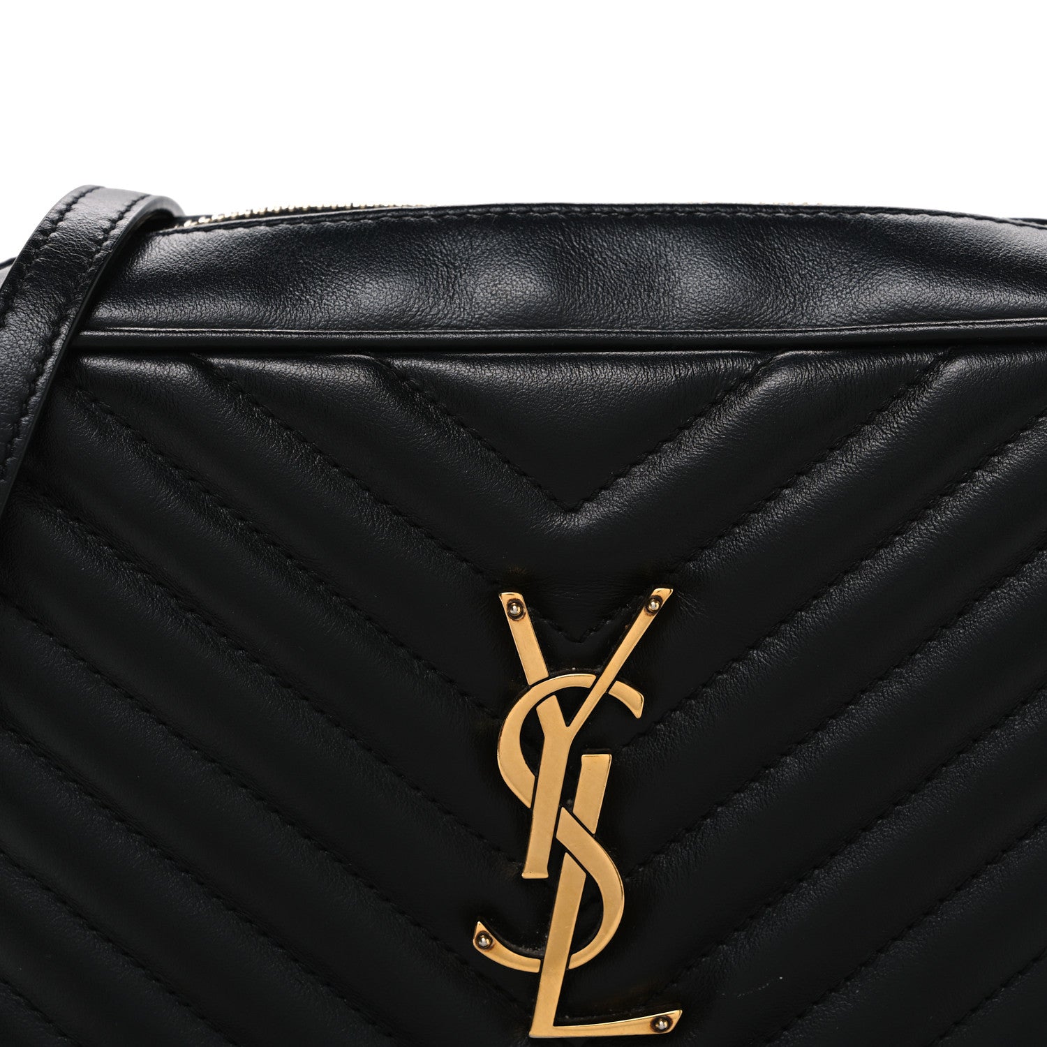 Saint Laurent Calfskin Matelasse Monogram Lou Camera Bag Black 8 of 10