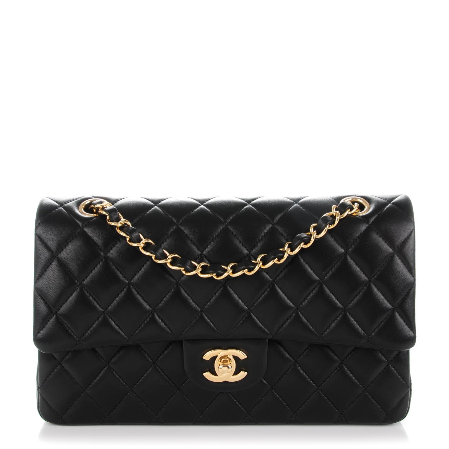 Chanel Lambskin Quilted Medium Double Flap Black 1 of 8