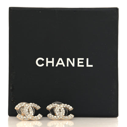 Chanel Crystal CC Earrings Gold 5 of 5