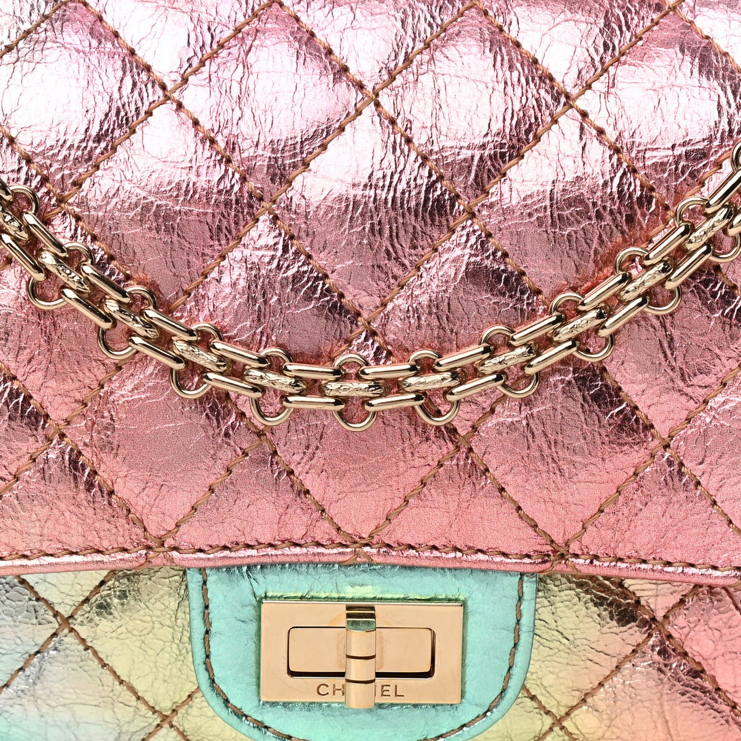 Metallic Goatskin Quilted 2.55 Reissue 225 Flap Multicolor