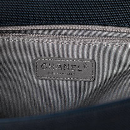 Chanel Canvas Quilted Medium Fluo Boy Flap Dark Navy Fuchsia Grey 6 of 10
