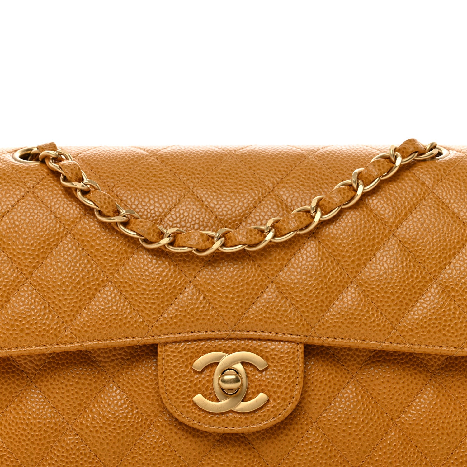 Chanel Caviar Quilted Small Double Flap Yellow 5 of 12