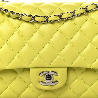 Chanel Lambskin Quilted Medium Double Flap Yellow 8 of 11