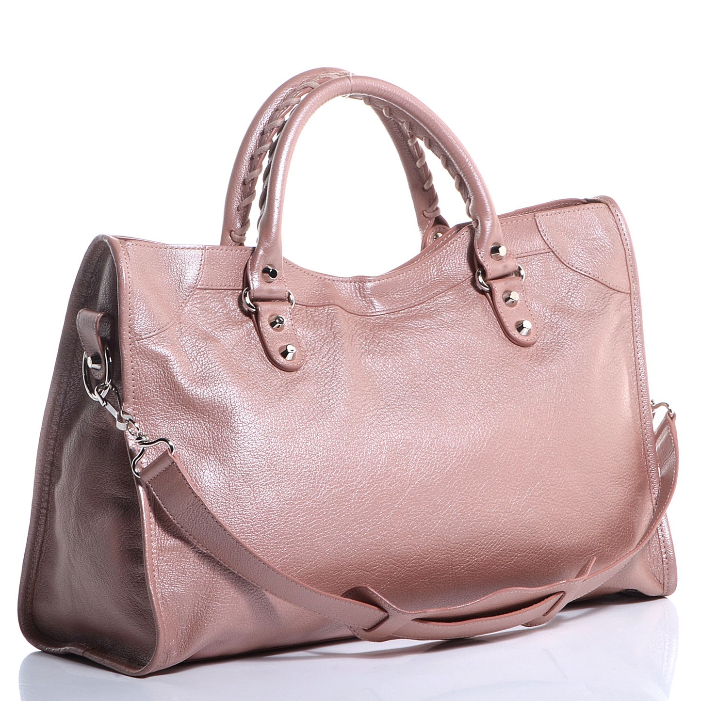 Pearlescent Goatskin Classic Palladium Hardware City Rose Rose Light