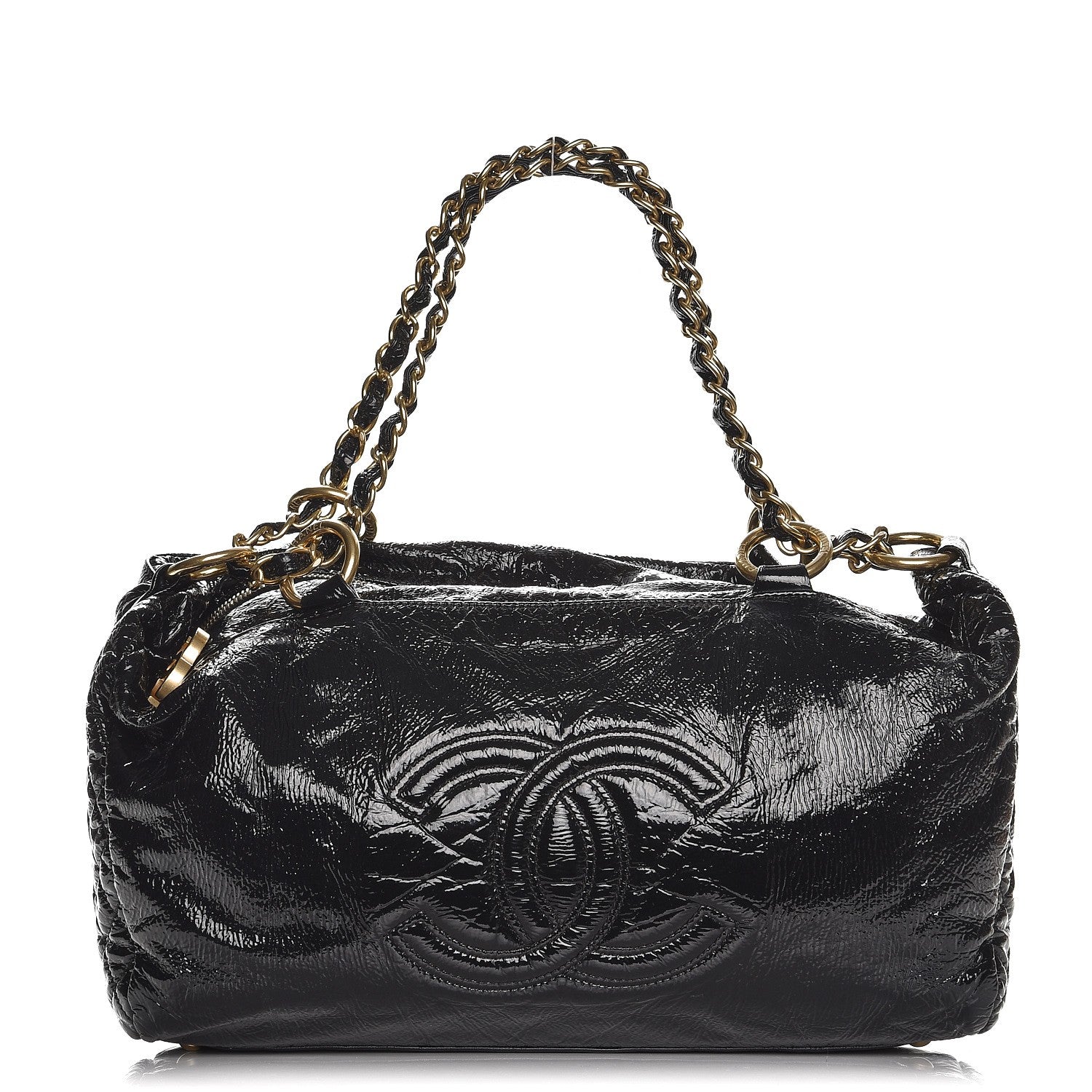 Chanel Vinyl Medium Rock and Chain Bowler Black 1 of 8