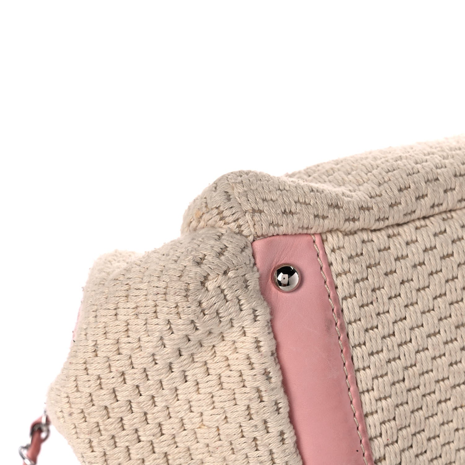 Chanel Canvas Woven Lambskin Lax Accordion Hobo Pink 11 of 15