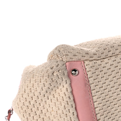Chanel Canvas Woven Lambskin Lax Accordion Hobo Pink 11 of 15