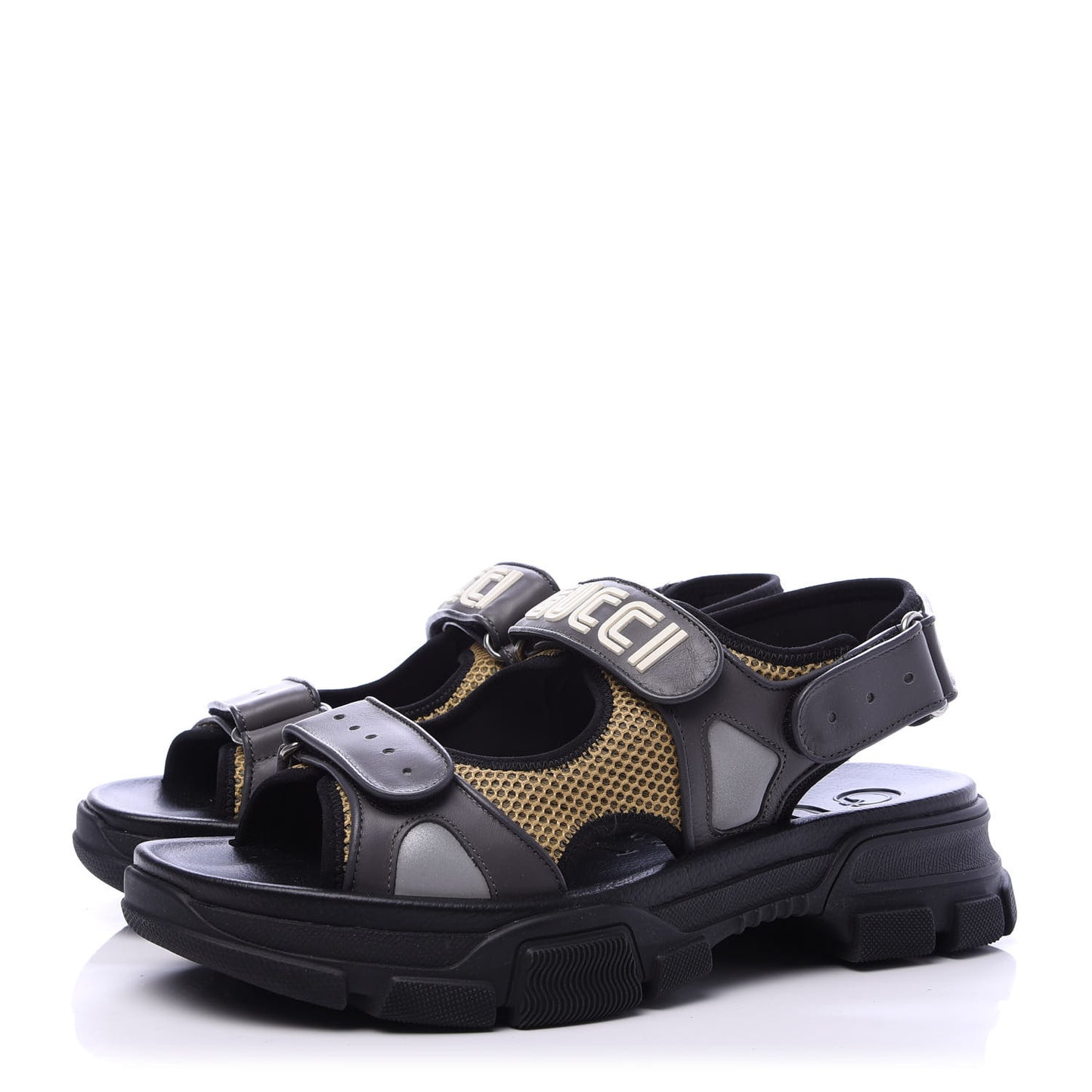X SEGA Nappa Mesh Mens Aguru Sandals 9 Loess Black