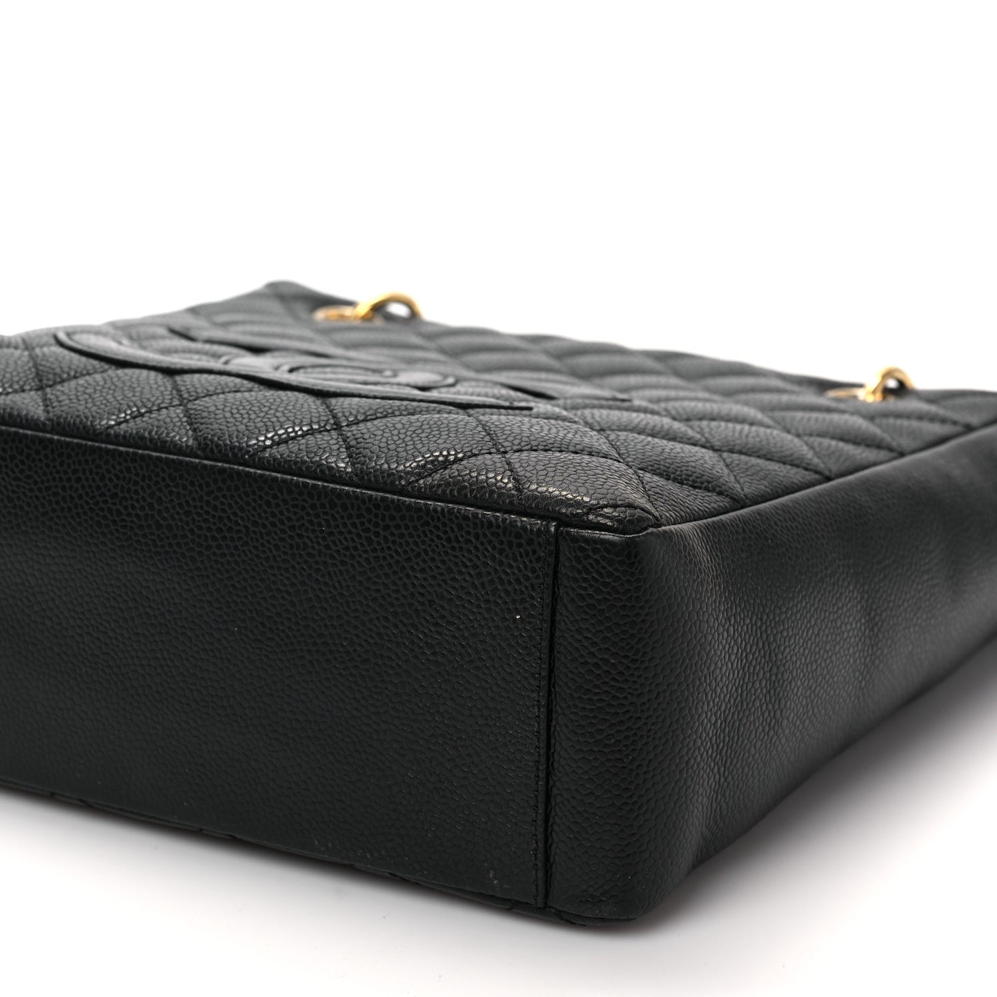 Caviar Quilted Petit Shopping Tote PST Black