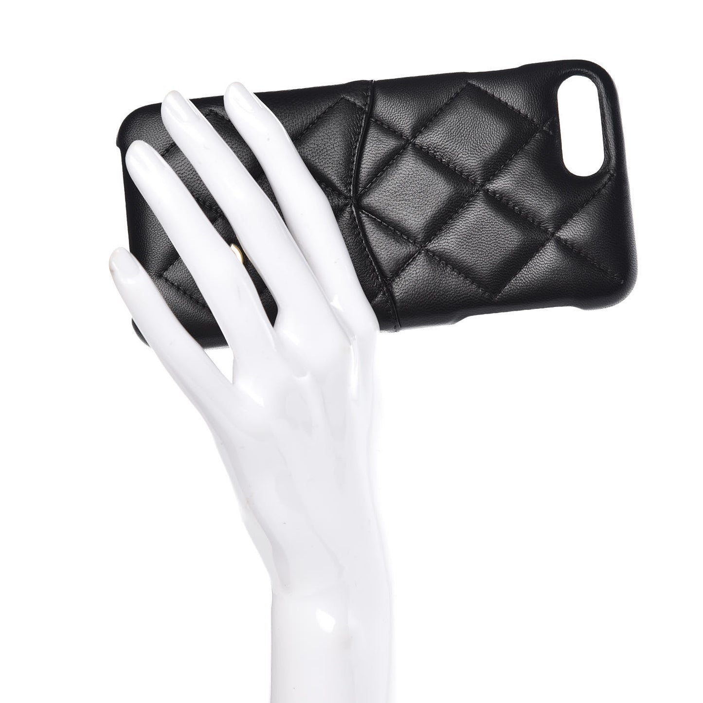 Lambskin Quilted iPhone 8 Plus Coco Tech Case Black
