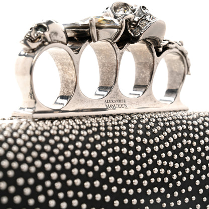 Alexander McQueen Nappa Studded Skull Knuckle Box Clutch Black 9 of 9