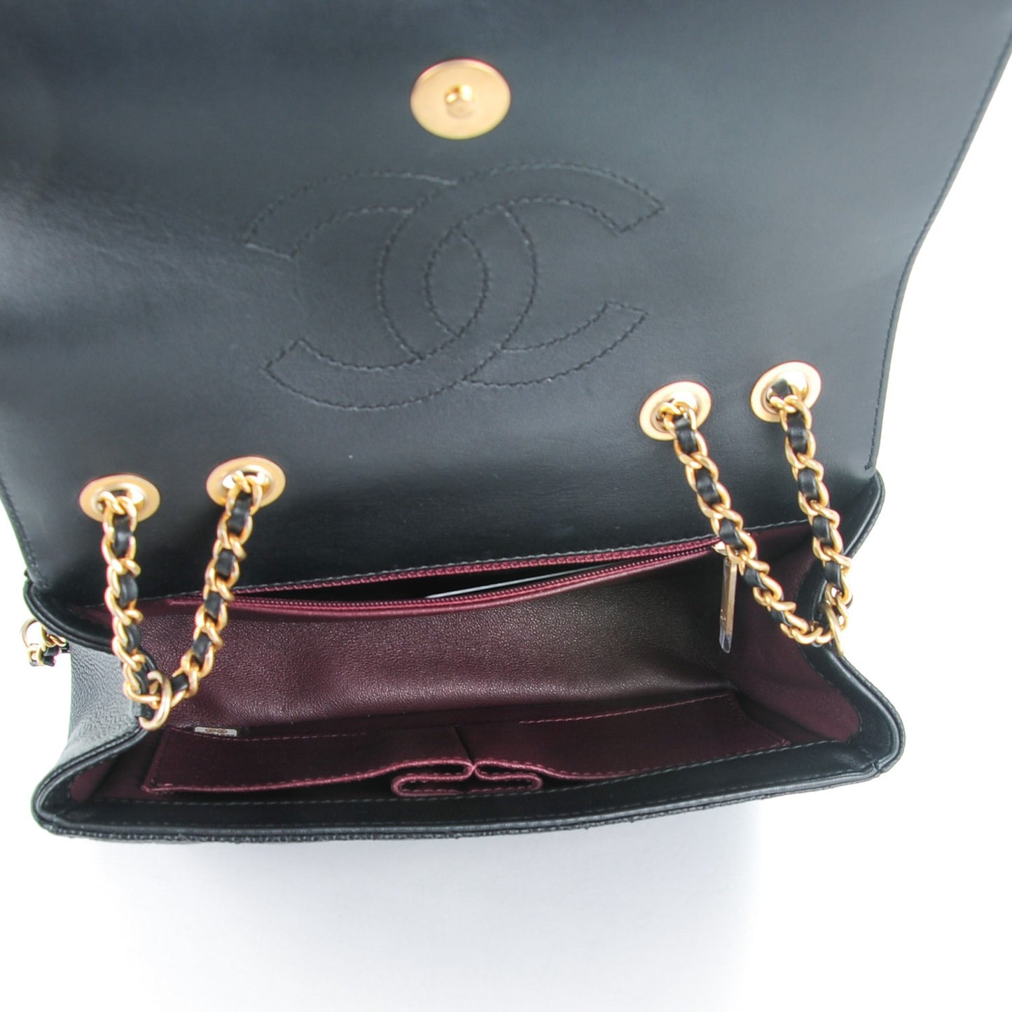Caviar Quilted Small CC Filigree Flap Black