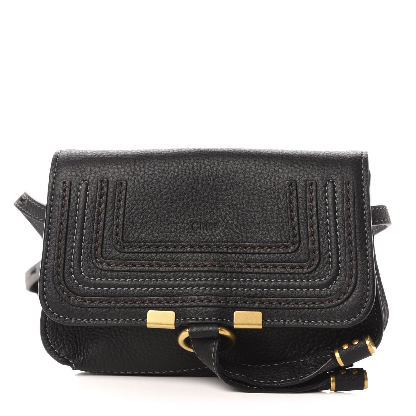 Calfskin Marcie Convertible Belt Bag Black