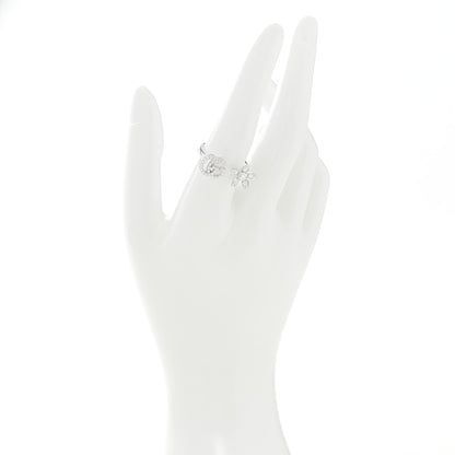Gucci 18K White Gold Diamond Flora GG Open Ring 55 7.25 2 of 5