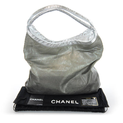 Chanel Metallic Perforated Lambskin Hollywood Hobo Silver 3 of 10