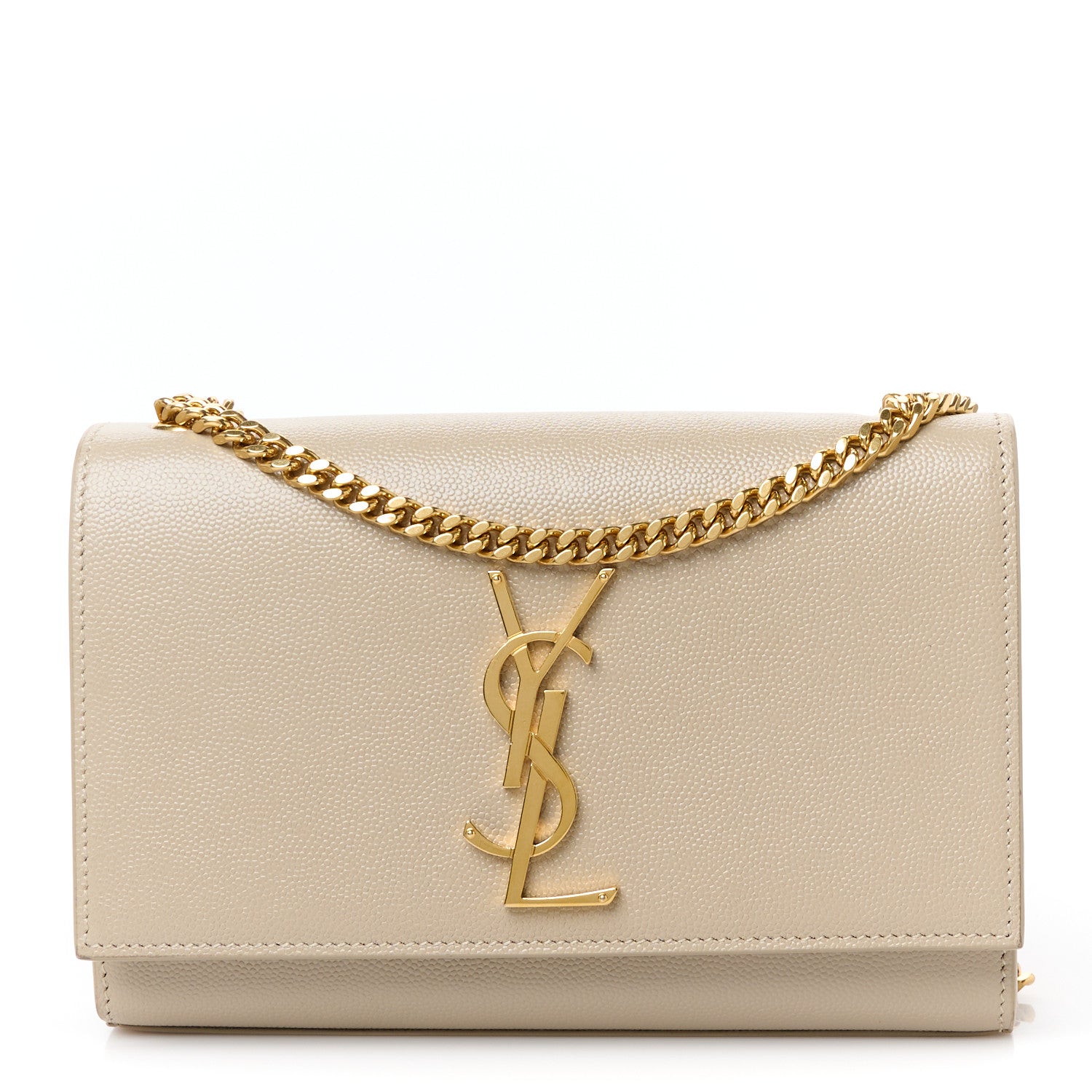 Saint Laurent Grain De Poudre Small Monogram Kate Satchel Sea Salt 1 of 12
