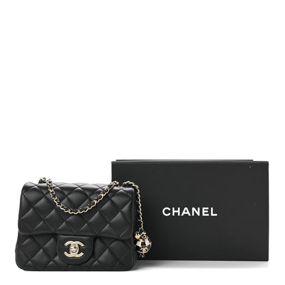Chanel Lambskin Quilted Enamel Mini Pearl Crush Flap Black 12 of 12
