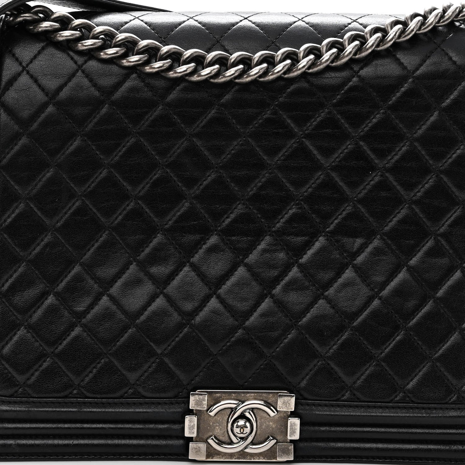 Chanel Lambskin Quilted Large Boy Flap Black 7 of 10