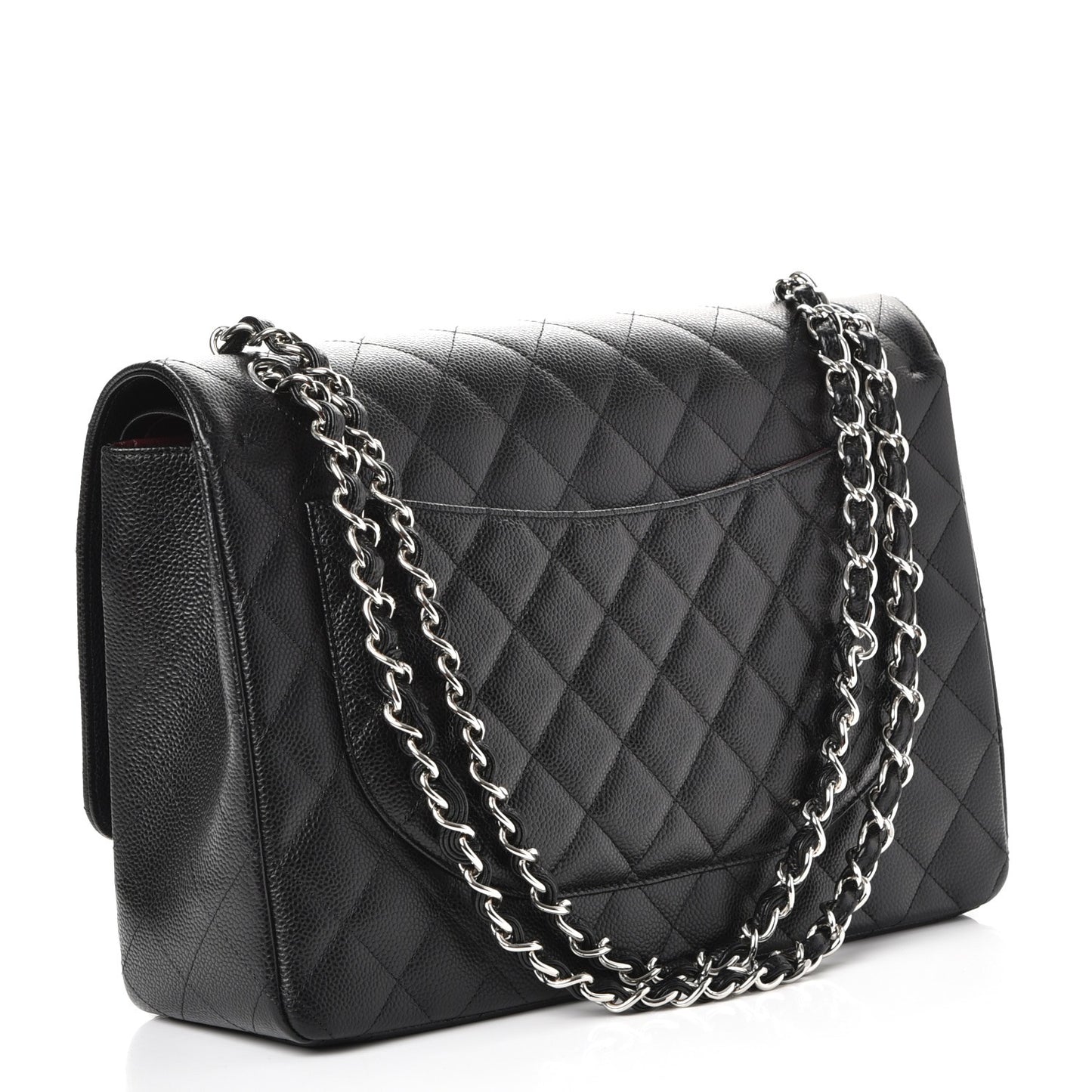 Caviar Quilted Maxi Double Flap Black