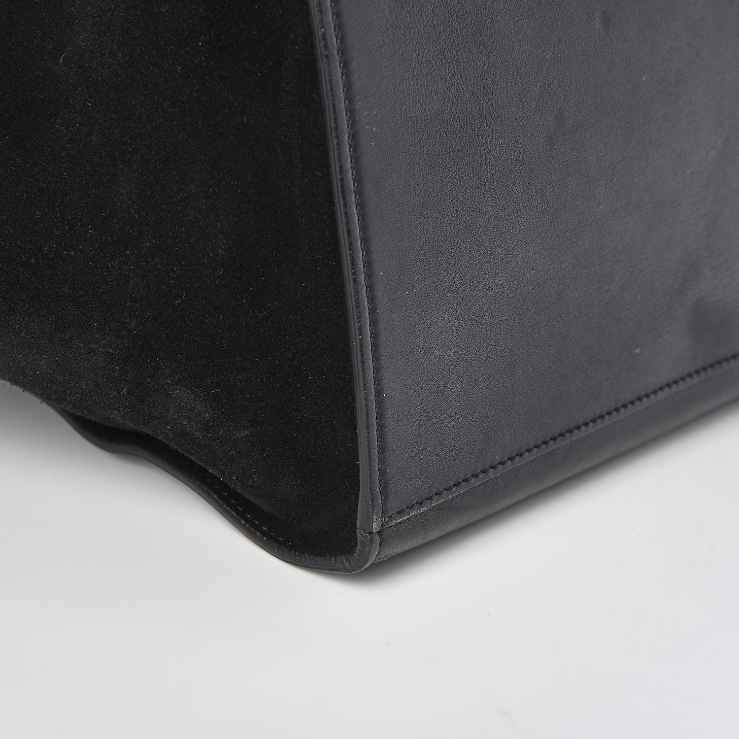 Celine Smooth Calfskin Suede Medium Bicolor Trapeze Black 10 of 12