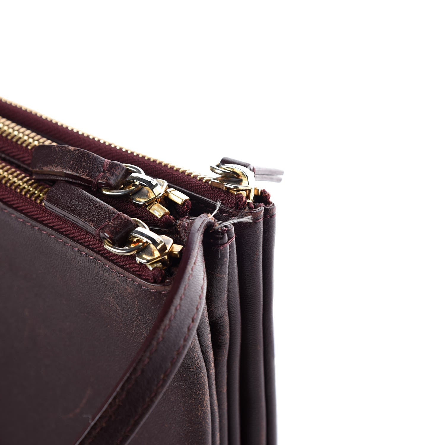 Celine Smooth Lambskin Large Trio Crossbody Bag Bordeaux 16 of 17