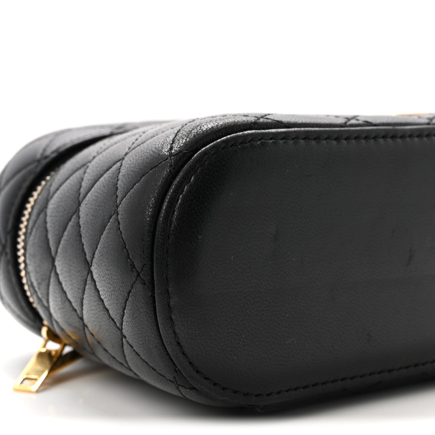 Lambskin Quilted Mini Gaby Vanity Case Black
