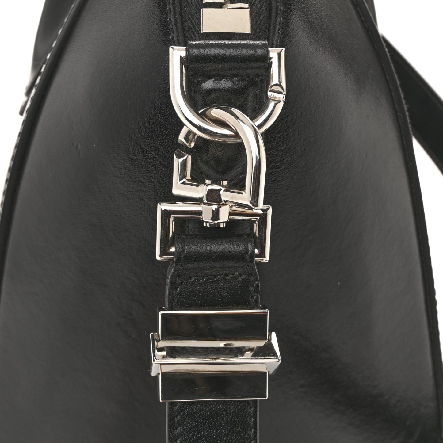Shiny Lord Calfskin Small Antigona Black