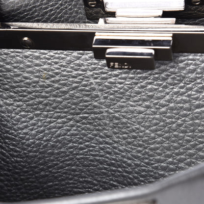 Fendi Cuoio Romano Lux Selleria Medium Peekaboo Iconic Satchel Argento 8 of 9