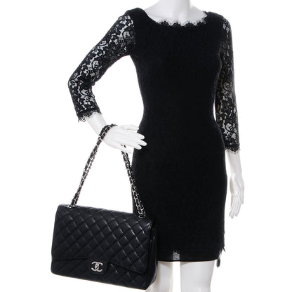 Chanel Caviar Quilted Maxi Double Flap Black 2 of 8